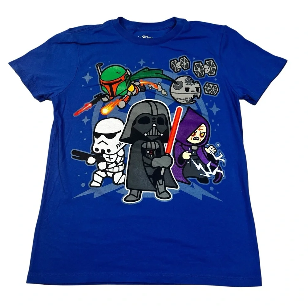 Star Wars Kids Royal Blue Graphic Short Sleeve T-Shirt | Size Youth Large